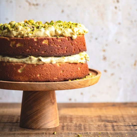 Lemon Cake with Pistachio Frosting