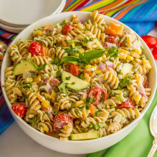 Summer veggie pasta salad