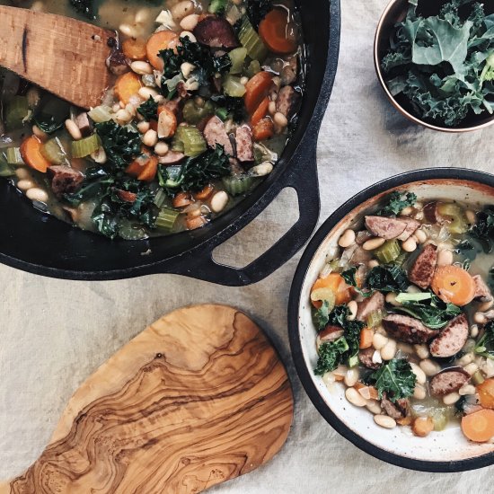 Sausage, Kale, and White Bean Soup