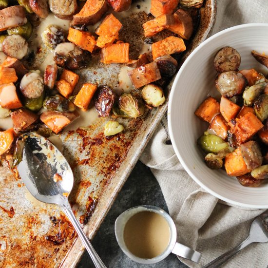 Maple Tahini Roasted Vegetables