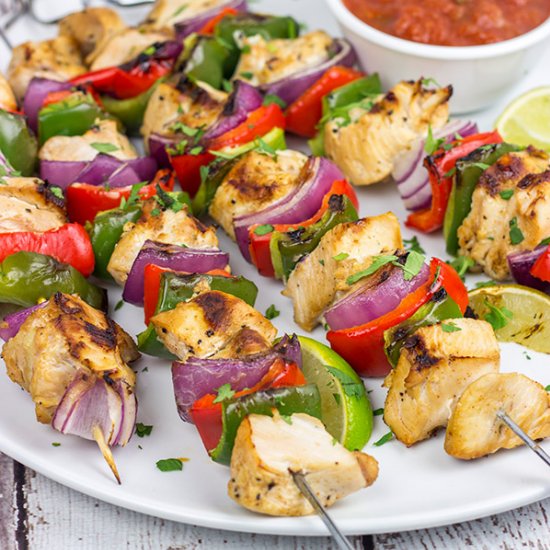 Grilled Chicken Fajita Kabobs