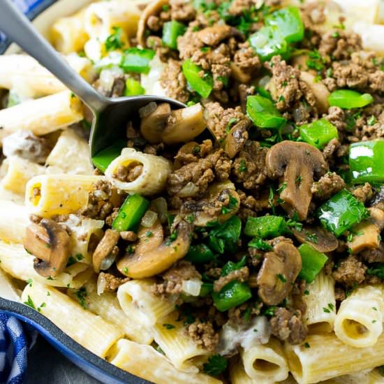 Philly Cheesesteak Pasta