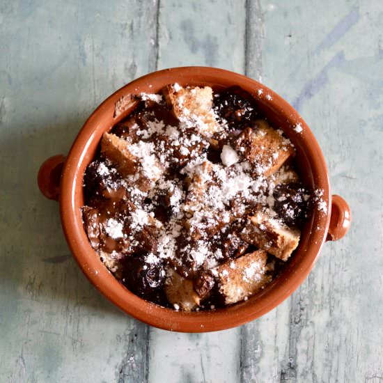 Cherry Choc Chip Bread Pudding