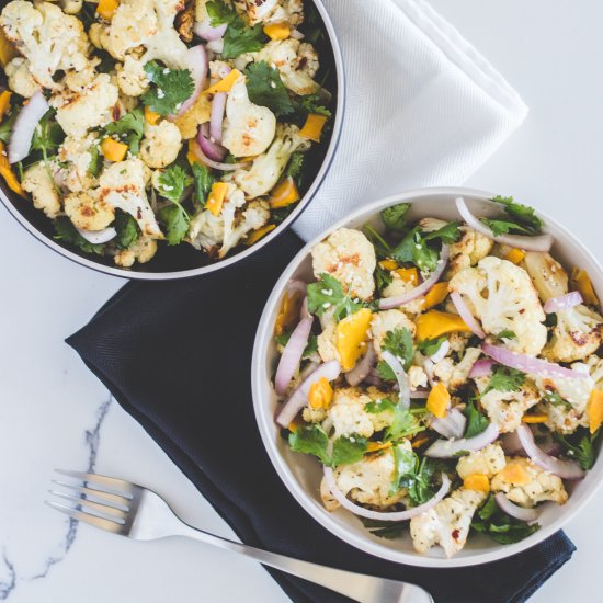 Roasted Cauliflower Cilantro Salad