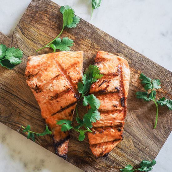 Harissa Maple Grilled Salmon