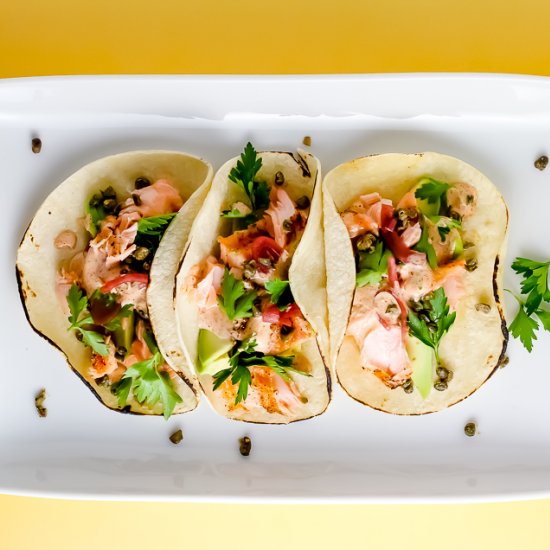 East Coast Salmon Tacos