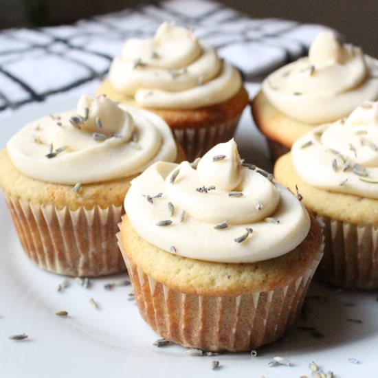 Low-carb Vanilla Lavender Cupcakes