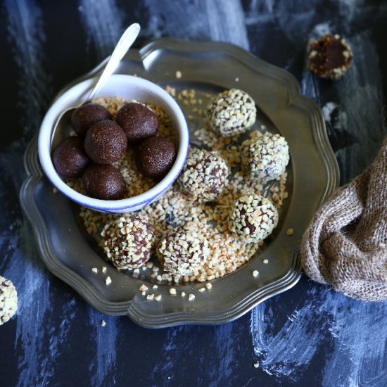 Almond Truffles with Coconut Syrup