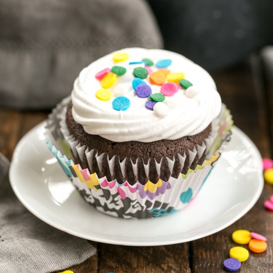 Cocoa Cupcakes with Ganache Filling