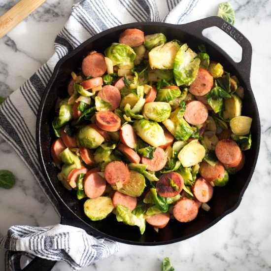 One Pan Sausage & Brussels Sprouts