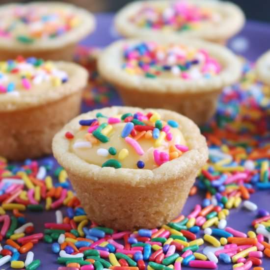 Funfetti Pudding Sugar Cookie Cups