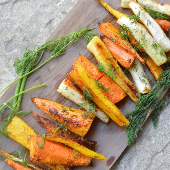 Roasted carrots with dill