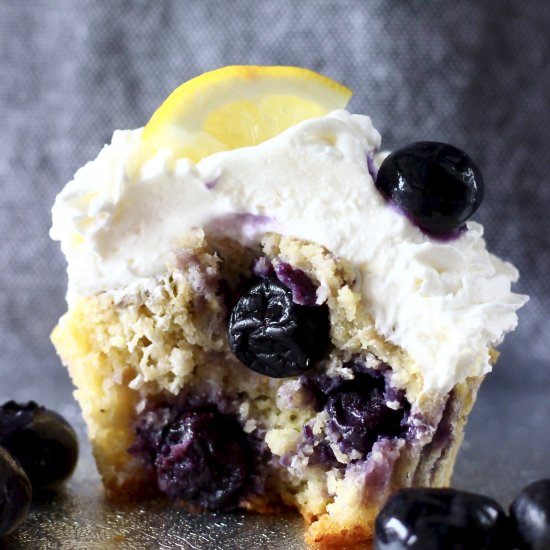 GF Vegan Lemon Blueberry Cupcakes