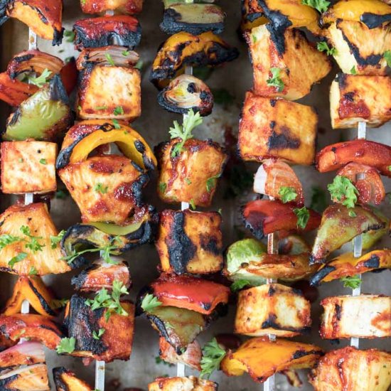 Barbecue Grilled Tofu Kebabs