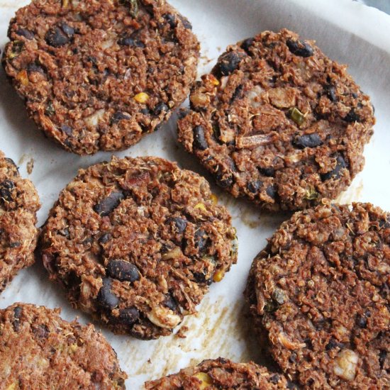 Quinoa Oat Black Bean Burger