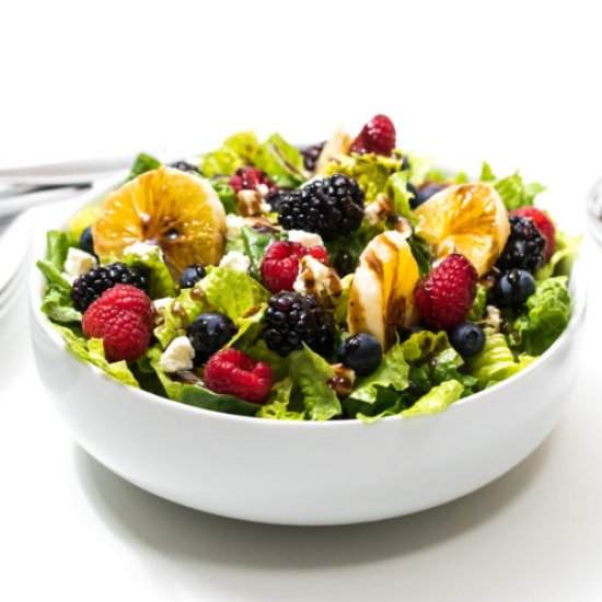 Citrus, berry and feta cheese salad