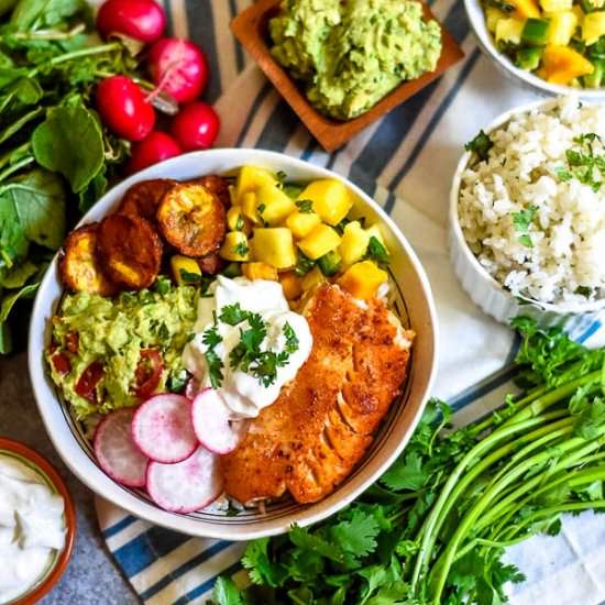 Sweet and Smokey Fish Rice Bowls