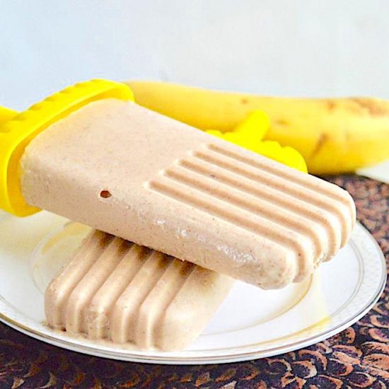 Banana Almond Butter Popsicles