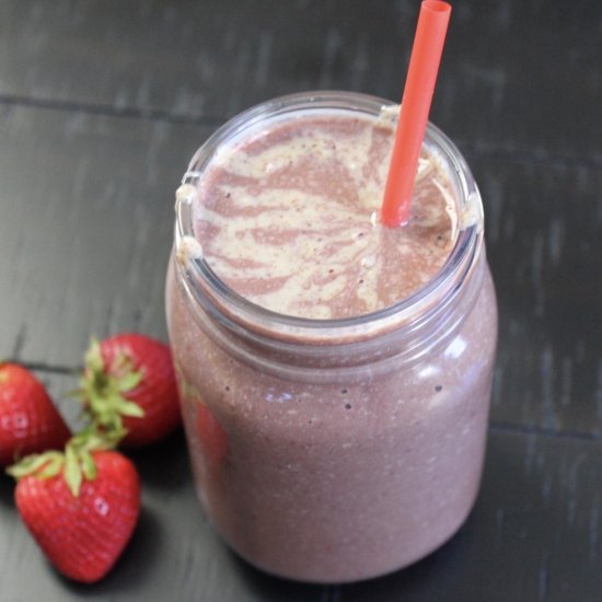 Chocolate+Strawberry Vegan Smoothie