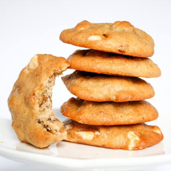 Banana Walnut White Choc Cookies