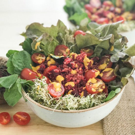 Beetroot Quinoa Salad with Sprouts