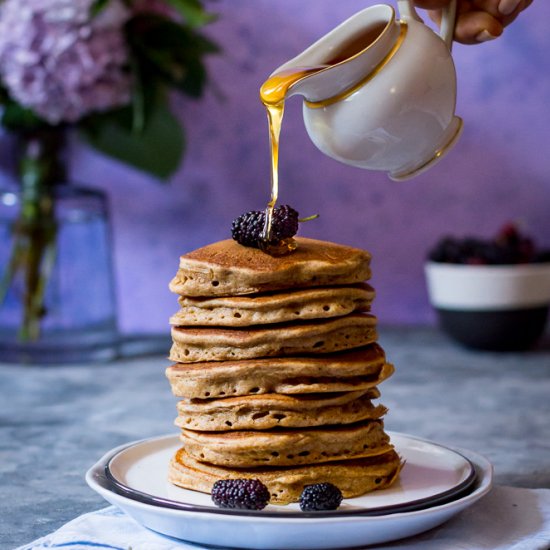 Fluffy whole wheat  pancakes