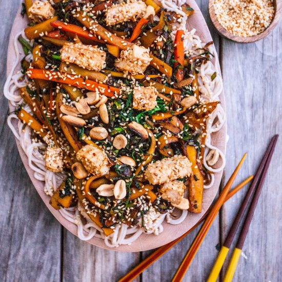 Carrot ginger soba noodles