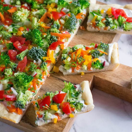 Two Ingredient Crust Veggie Pizza