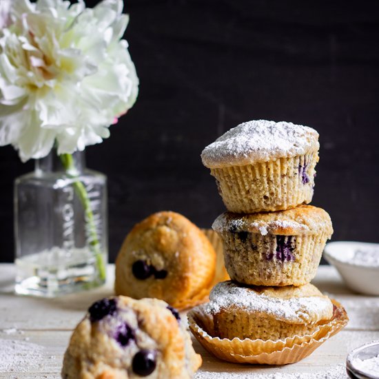 Eggless Blueberry Muffins