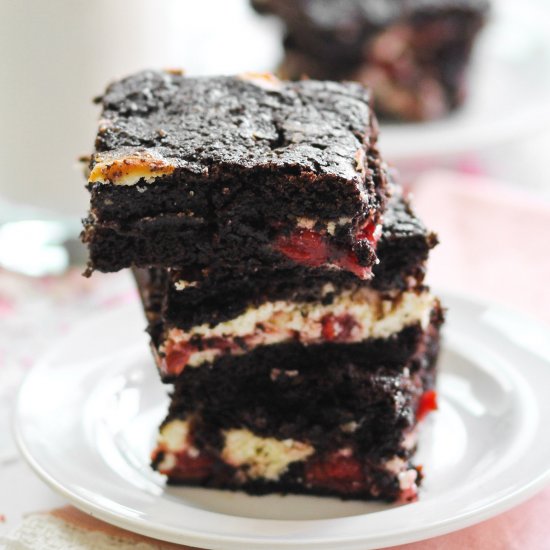 Chocolate Cherry Cheesecake Bars