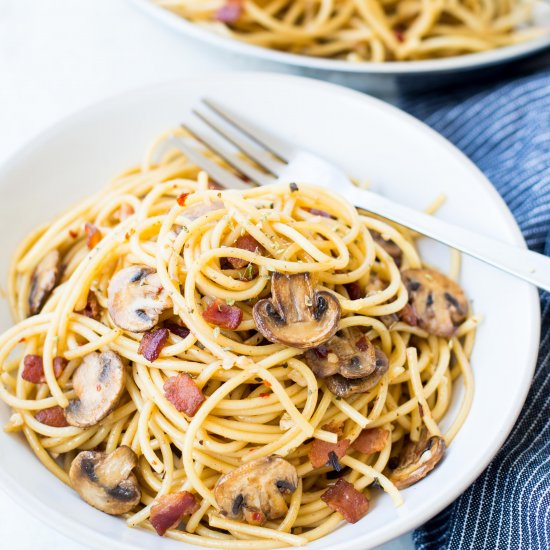 Garlic Mushroom Spaghetti