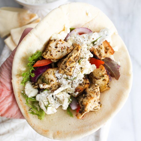 Chicken Souvlaki Pitas