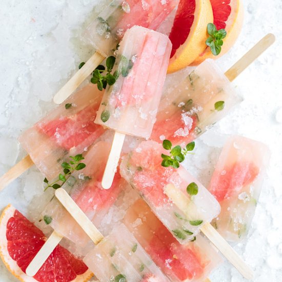 Grapefruit thyme popsicles