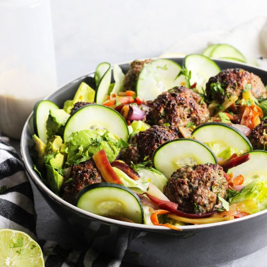 Mediterranean Salad w/ Meatballs