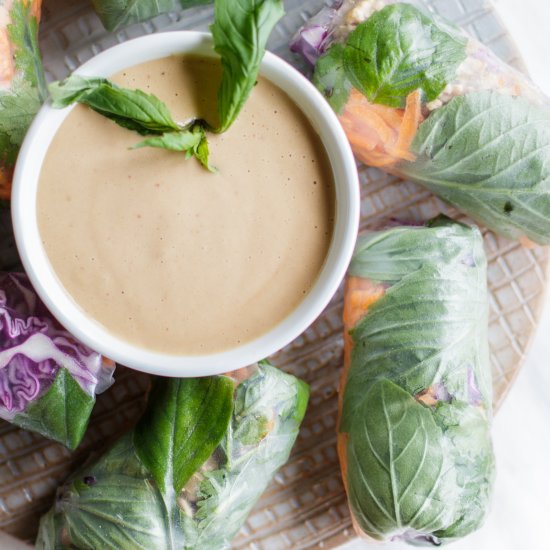 Spring Rolls & Almond Butter Sauce