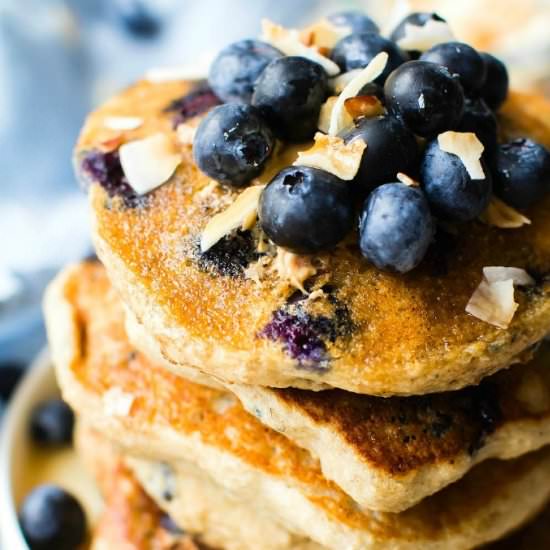 Fluffy Keto Blueberry Pancakes