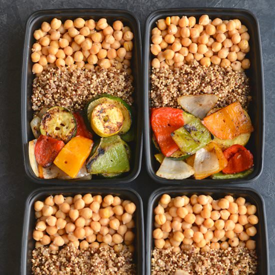 Meal Prep Chickpeas Grilled Veggies