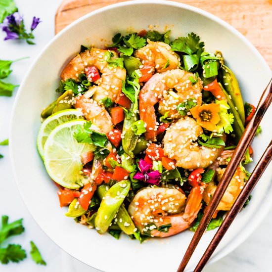 WOK-FIRED ORANGE GARLIC SHRIMP