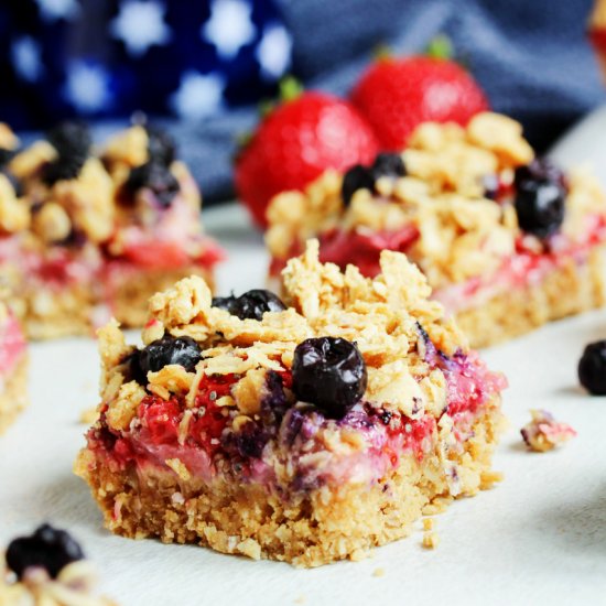 Red White and Blueberry Crumb Bars