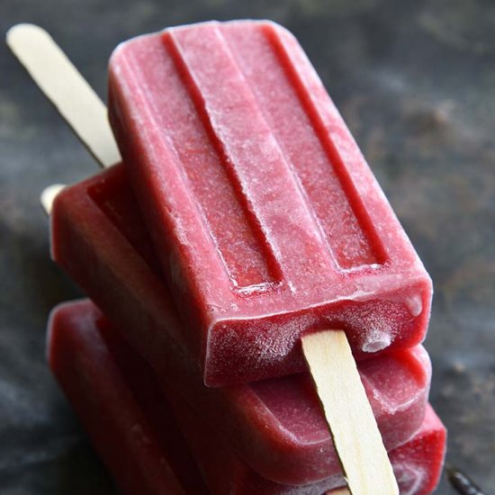 Roasted Plum Rosé Popsicles