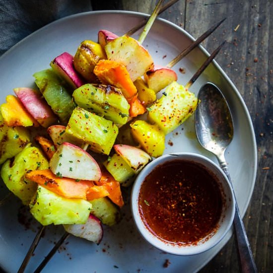 Chili Lime Grilled Fruit Skewers