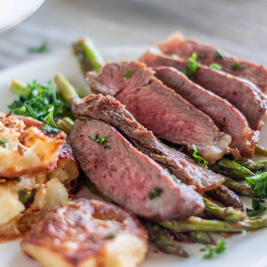 NY Strip with Mushroom Cream Sauce