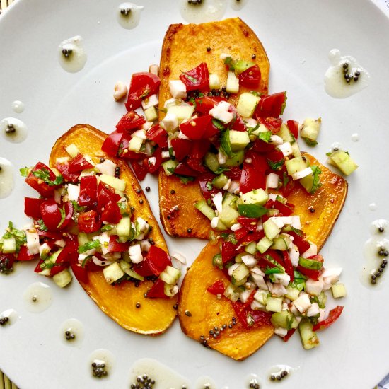 Ghee Sweet Potato Indian Bruschetta