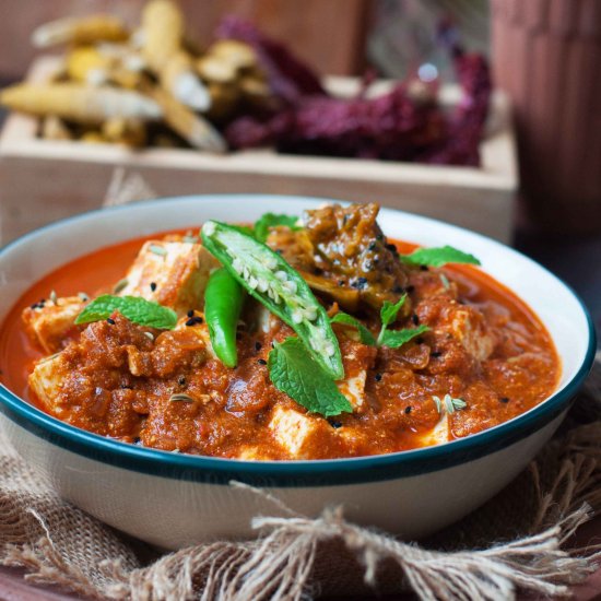 Homemade Achari Paneer Masala