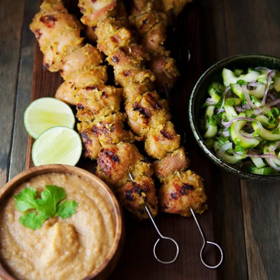 Chicken Satay with Peanut Sauce