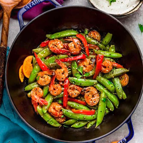 Orange Garlic Shrimp Stir-Fry