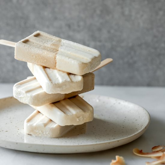 Toasted Coconut Latte Popsicles