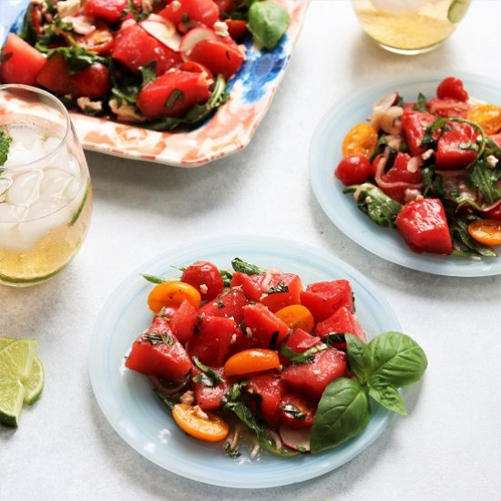 Grilled Watermelon & Arugula Salad