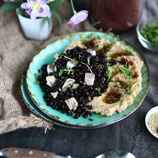 Black Rice with Cauliflower Hummus