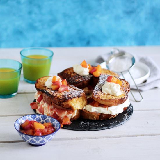 Challah & peaches french toast